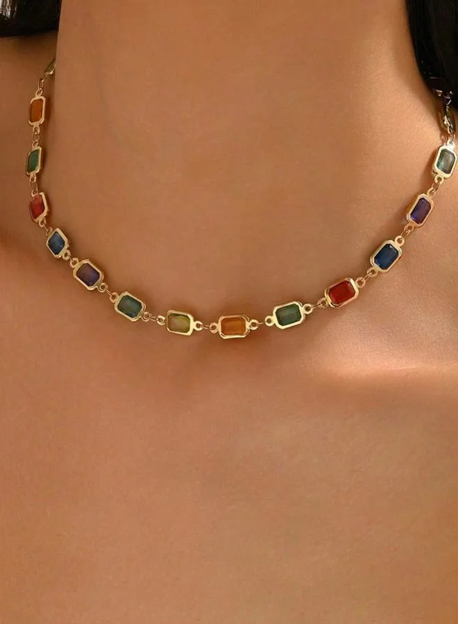 تايك تو عقد بمربع هندسي وكريستال